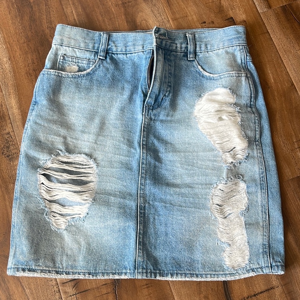 F21 denim skirt